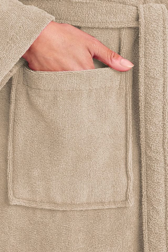 Christy CHRISTY Women's 'Supersoft Cosy' Plush Microvelour Bath Robe in Beige - 3