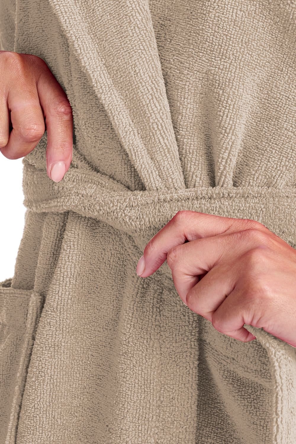 Christy CHRISTY Women's 'Supersoft Cosy' Plush Microvelour Bath Robe in Beige - 4