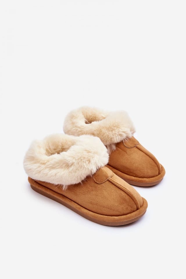 Love Lace Love Lace Women's Slip On Fur Lined Suede Home Slippers Non Slip Low Platform in Brown - 3