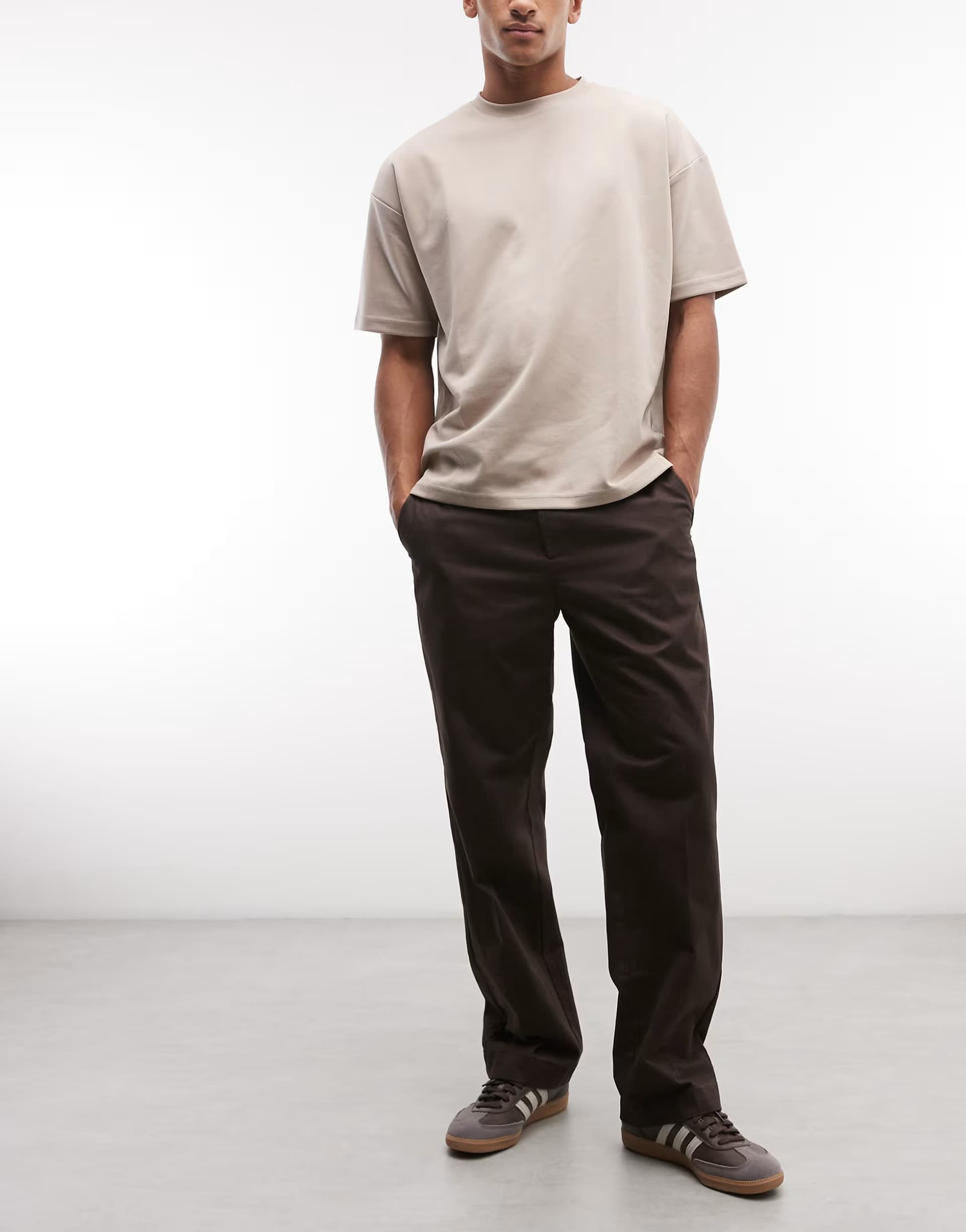ASOS Element relaxed work chinos in brown