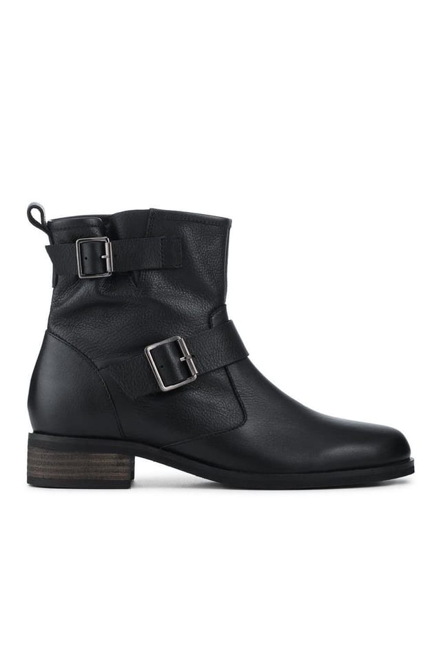 Jones Bootmaker Jones Bootmaker Women's Maribel Buckle-Detailed Leather Boots in Black - 2