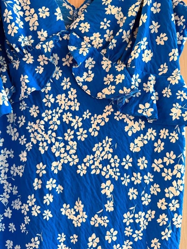New Look Blue floral ruffle dress