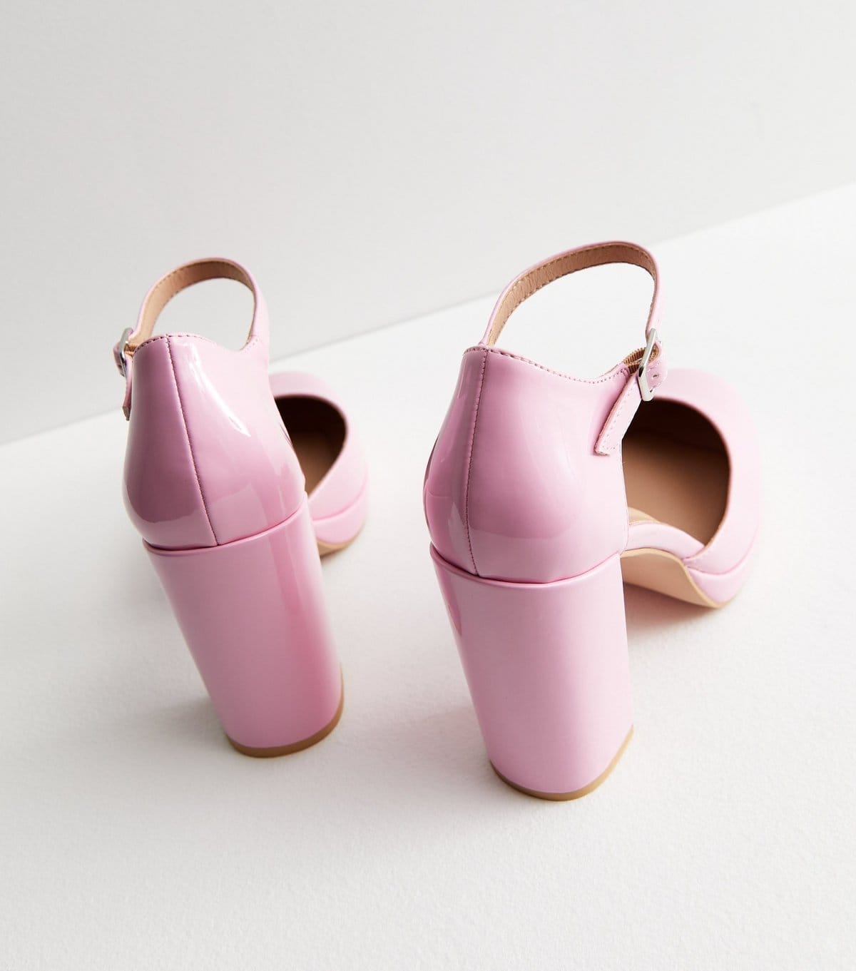 New Look Women's Pink Patent 2 Part Platform Block Heel Sandals New Look - 4