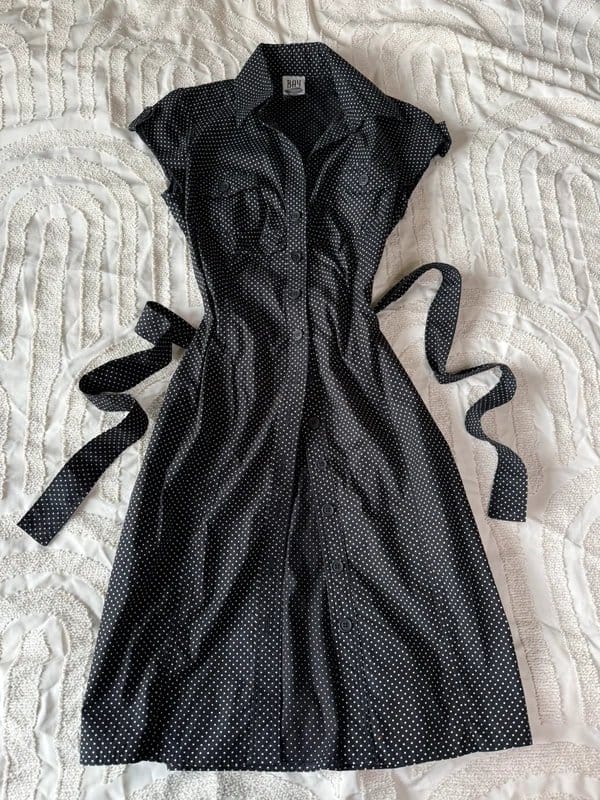 Bay Bay trading y2k vintage black and white polka dot maxi dress - 1