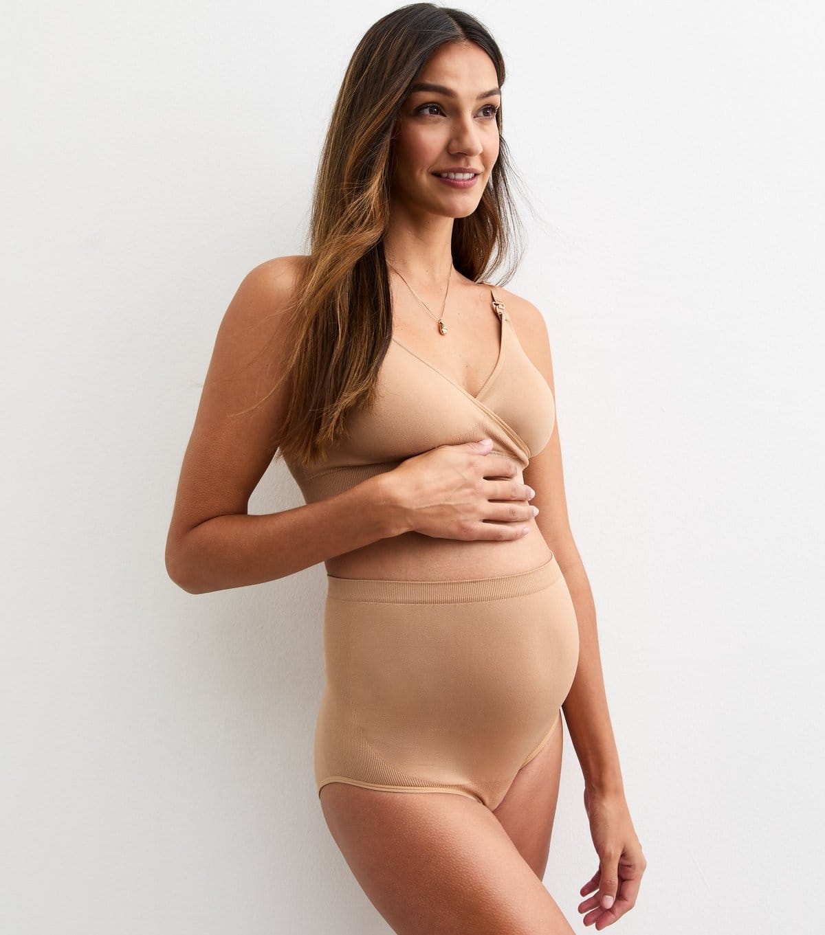 New Look Tan Maternity High Waist Over Bump Briefs