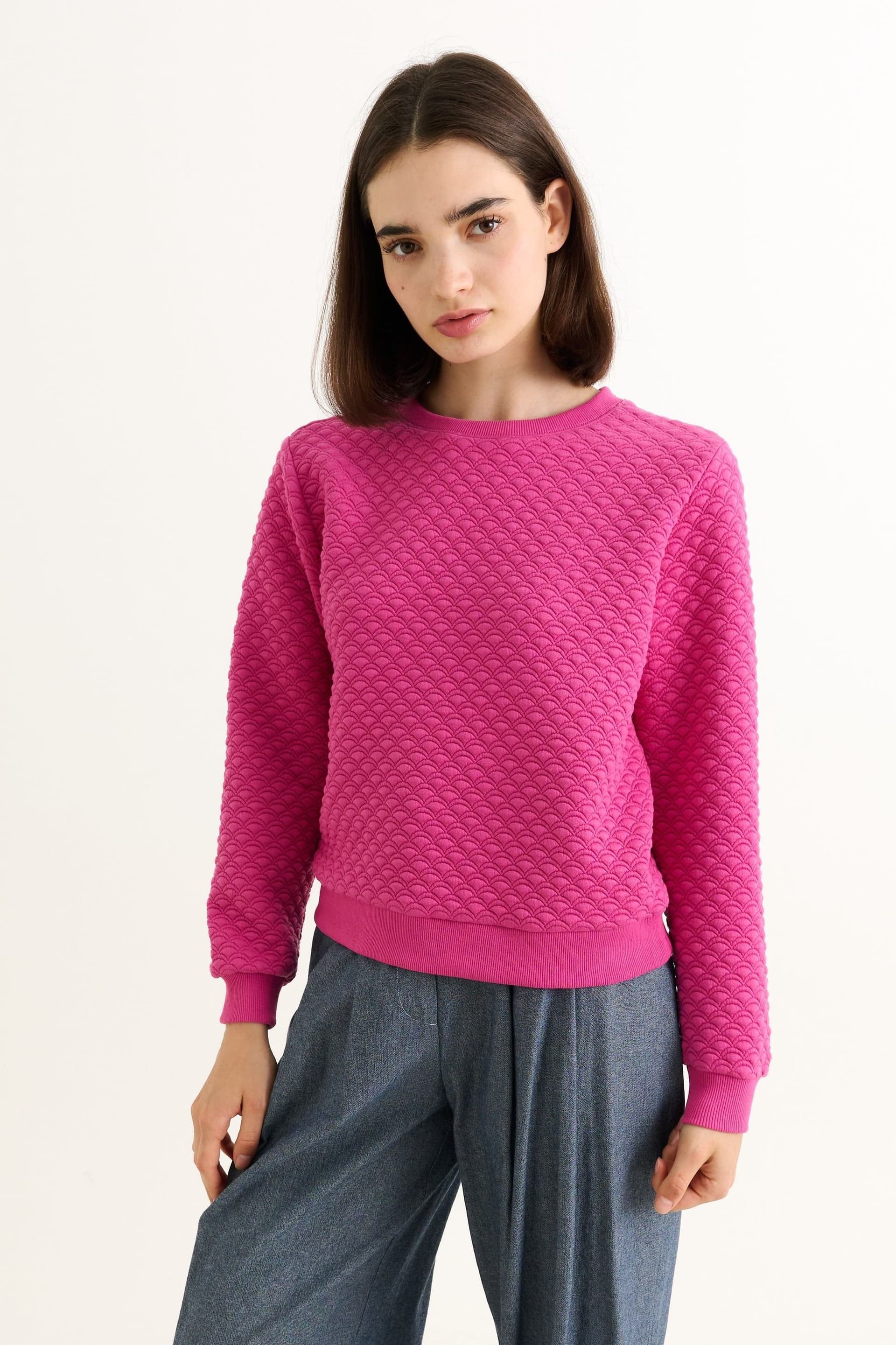 Louche Louche Women's Jan Scallop Quilt Sweatshirt - Pink