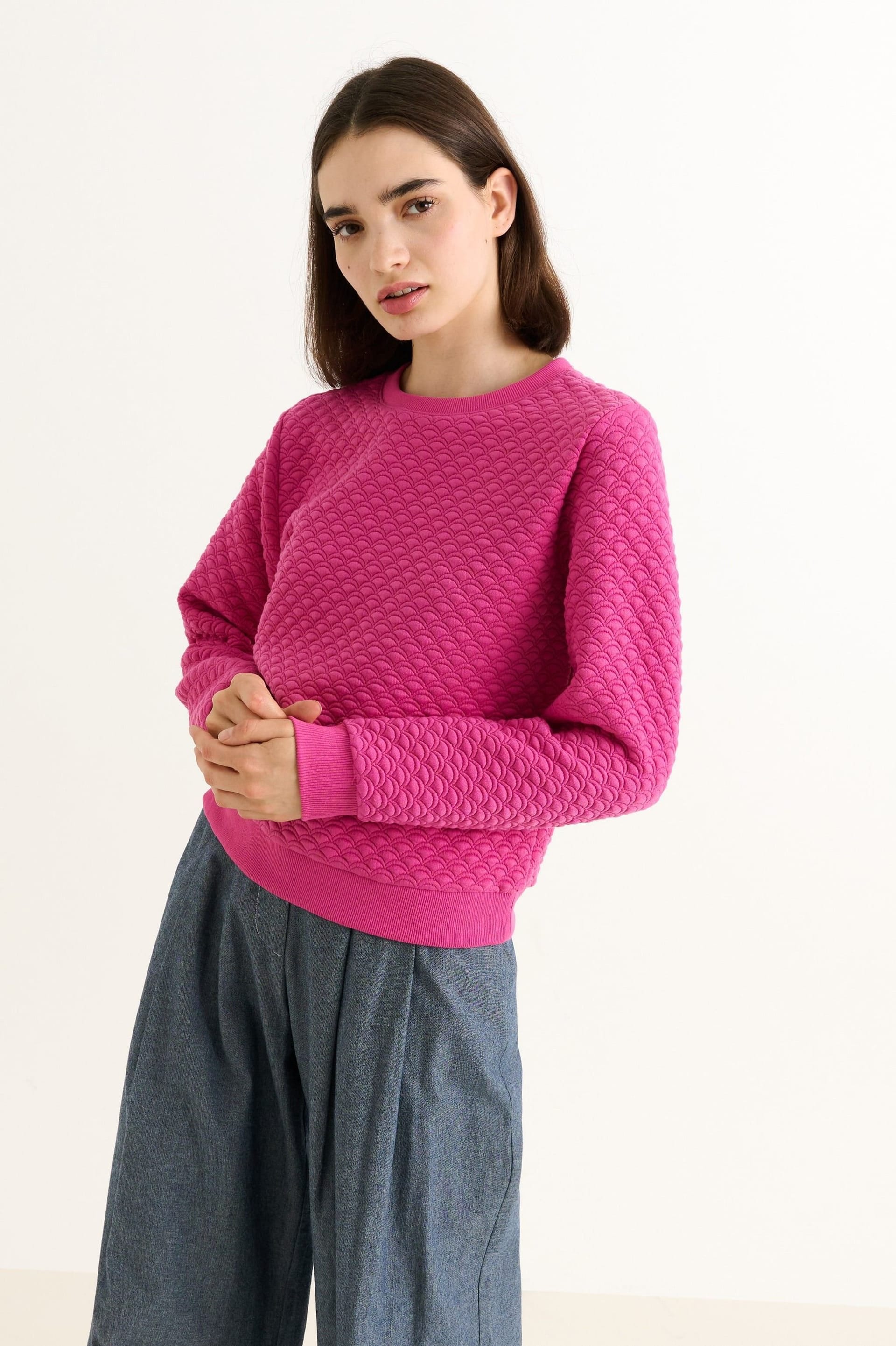 Louche Louche Women's Jan Scallop Quilt Sweatshirt - Pink - 4