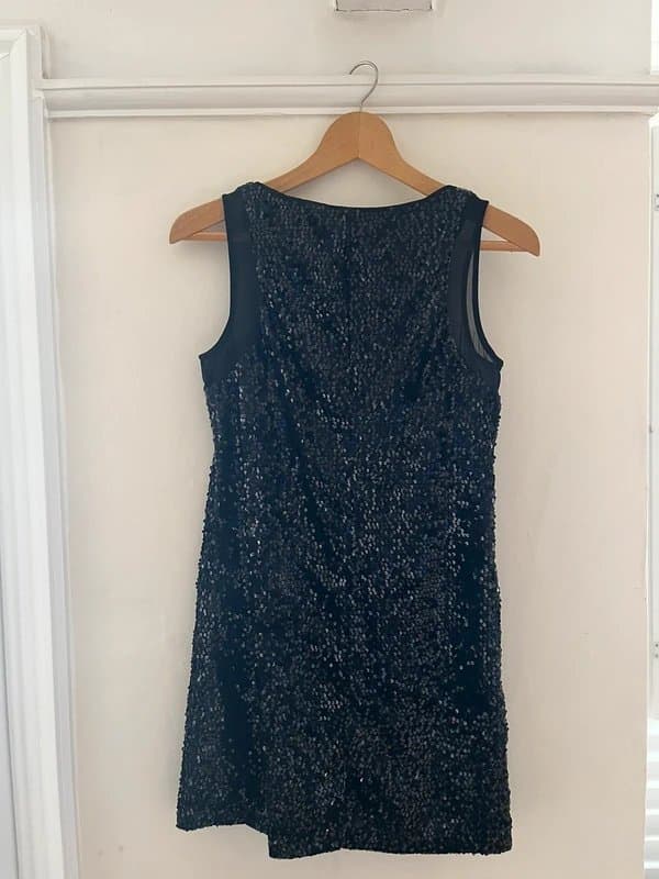 Mango Black sequined dress with sheer feature