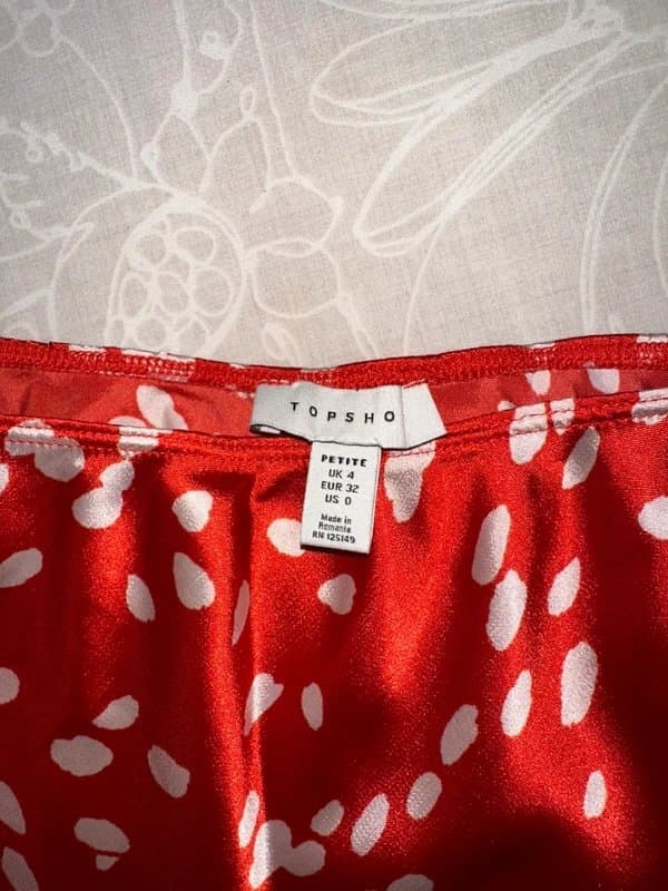 Topshop Topshop Red & white speckled satin maxi skirt