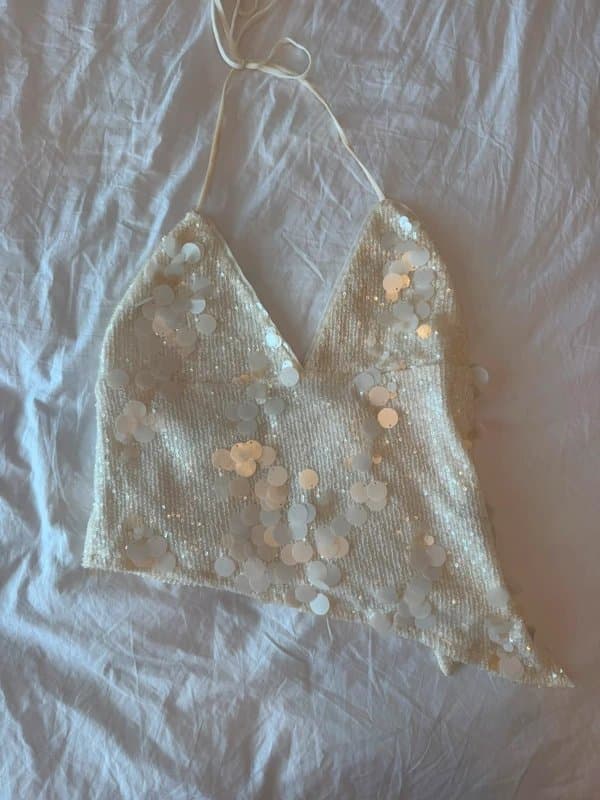 Bershka Bershka Sequin Co-Ord White