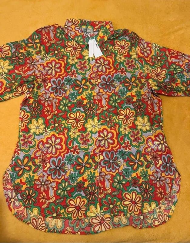 ONLY Only oversized floral beach shirt