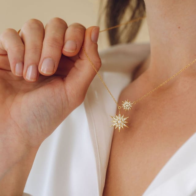 Gold Trip Gold Trip Women's Celestial Double Star Necklace in Gold - 2