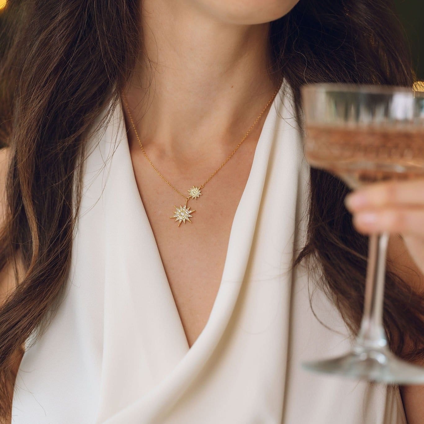 Gold Trip Gold Trip Women's Celestial Double Star Necklace in Gold - 4