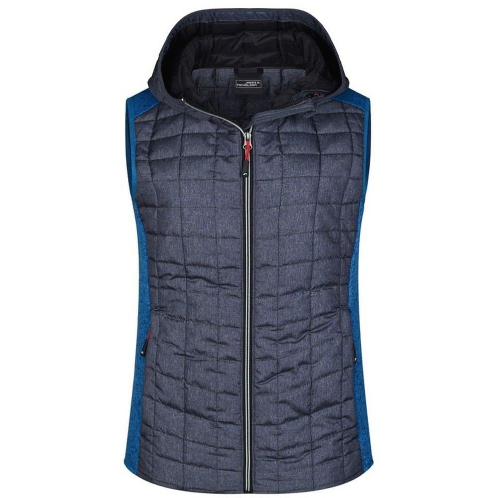 James and Nicholson James and Nicholson Women's Melange Knitted Sleeveless Hybrid Jacket in Royal