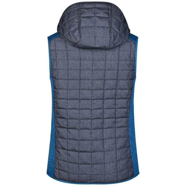 James and Nicholson James and Nicholson Women's Melange Knitted Sleeveless Hybrid Jacket in Royal - 2