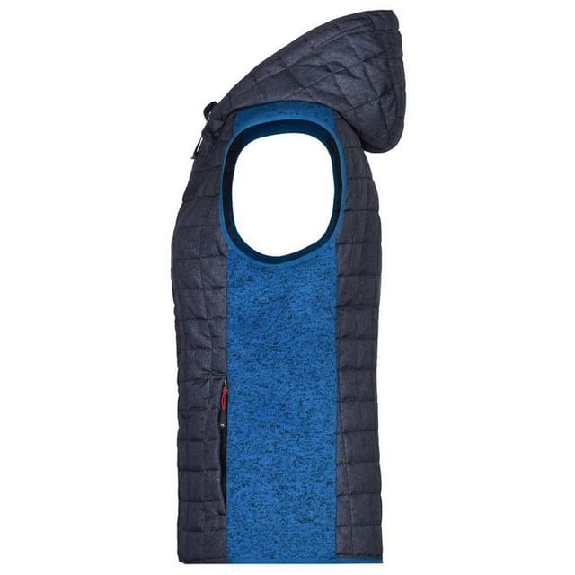 James and Nicholson James and Nicholson Women's Melange Knitted Sleeveless Hybrid Jacket in Royal - 3