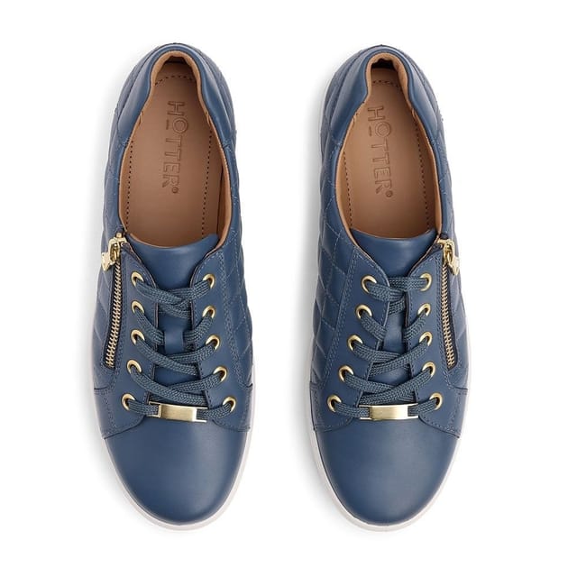 Hotter Hotter Women's Wide Fit 'Wonder' Quilted Trainers in Mid Blue - 3
