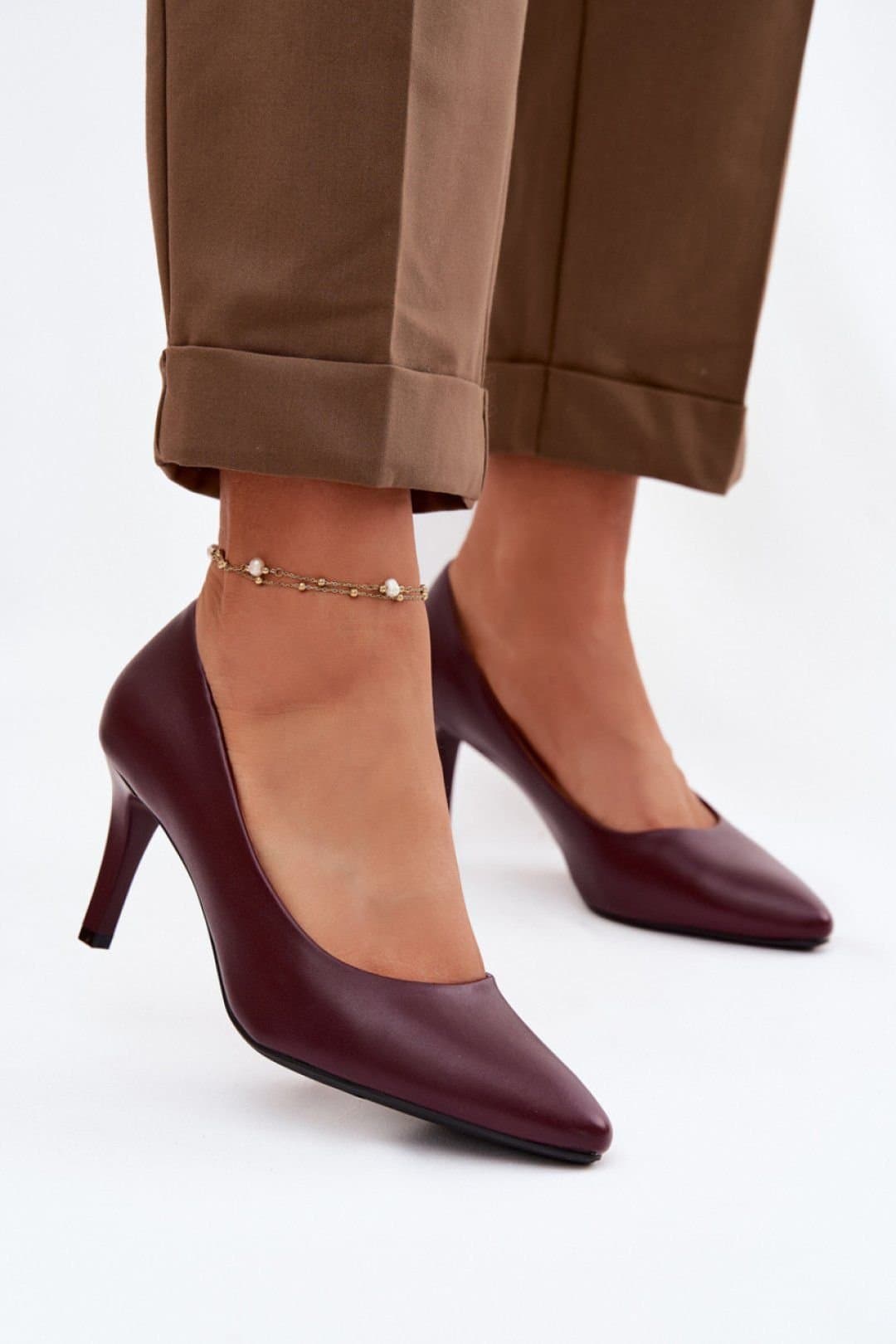 Love Lace Love Lace Women's High Heels Comfortable Elegant Evening Pumps for Parties in Burgundy