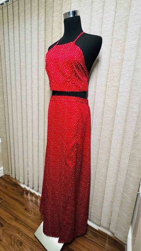 Boohoo Boohoo red polka dot crop top & maxi skirt co-ord set BNWT UK 12