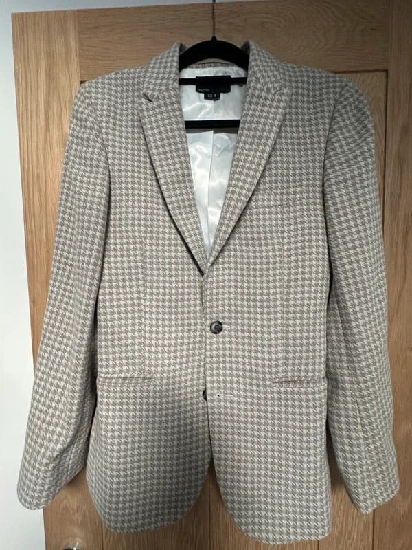 ASOS Design Cream/Beige dogtooth blazer