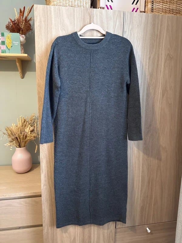 New Look New Look long grey knitted dress size small