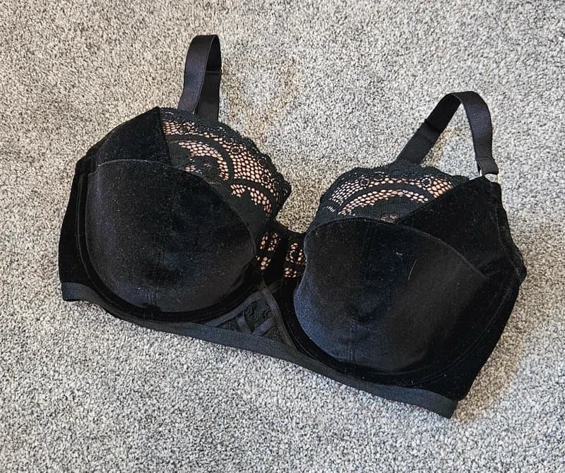 ASOS Design Black velvet balcony bra asos 34f