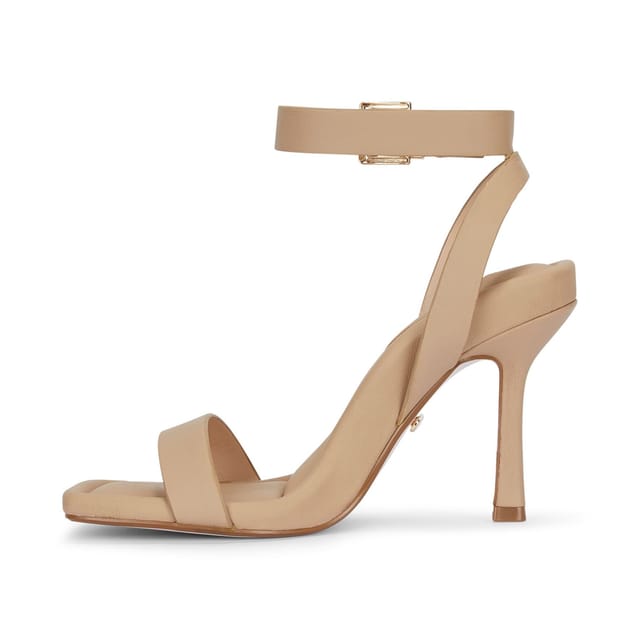 MALOW LONDON MALOW LONDON Women's Millie Heeled Sandals Buckle Strap PU Open Toe Stiletto Shoes in Brown - 2