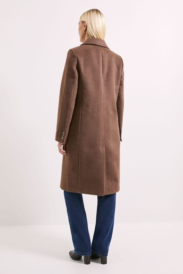 Wallis Wallis Women's Principles by Button Coat in Chocolate - 3