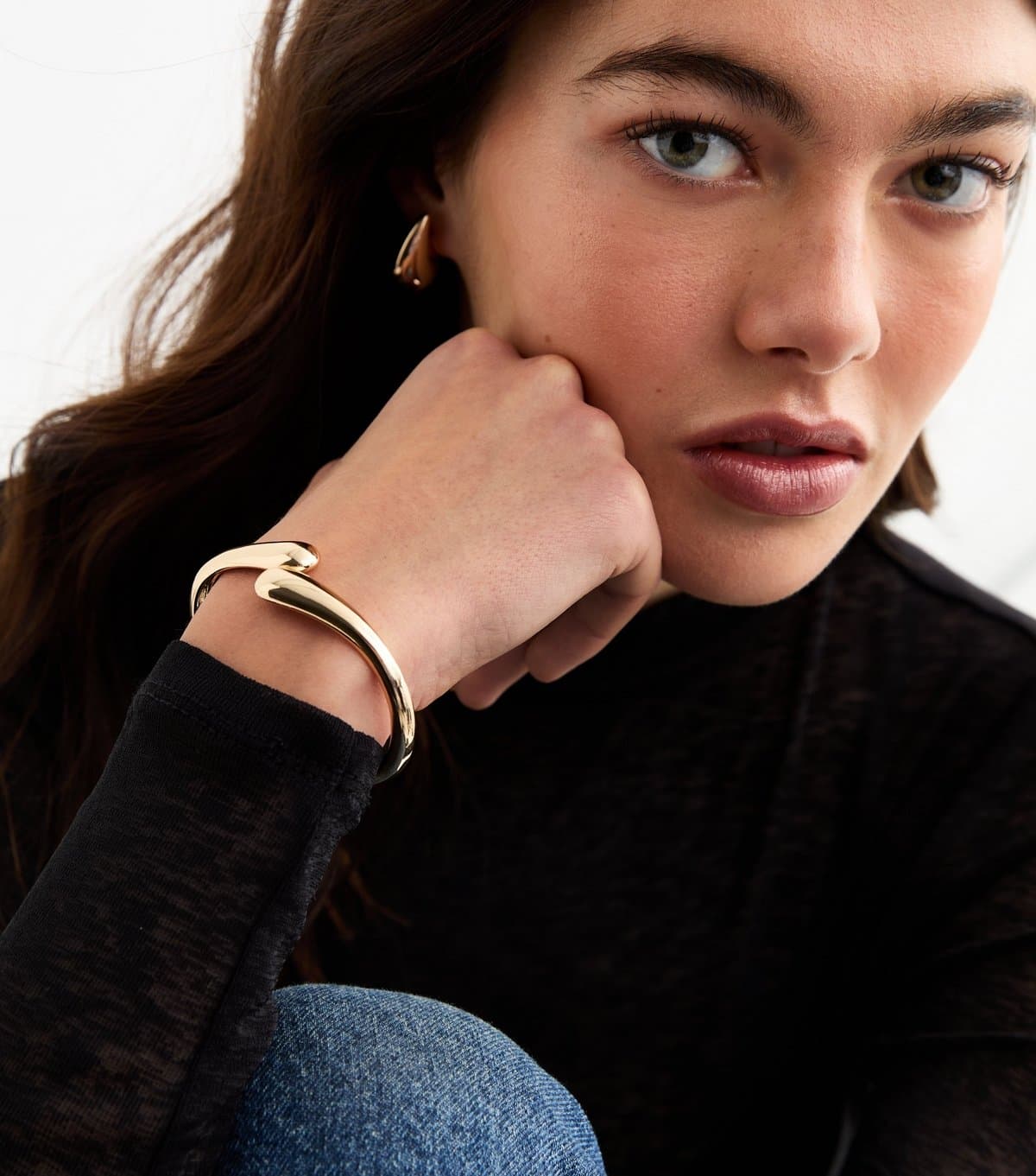 New Look Gold Tone Teardrop Cuff New Look