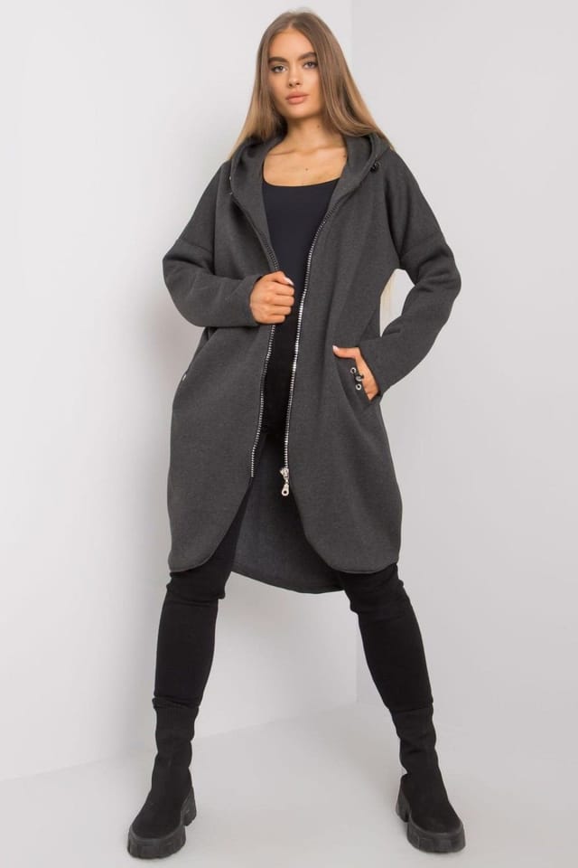 Love Lace Love Lace Women's Paris Extended Fit Zip Hoodie Sweatshirt in Grey - 2