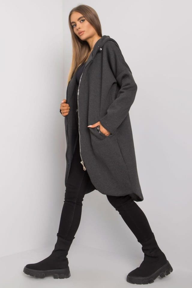 Love Lace Love Lace Women's Paris Extended Fit Zip Hoodie Sweatshirt in Grey - 3