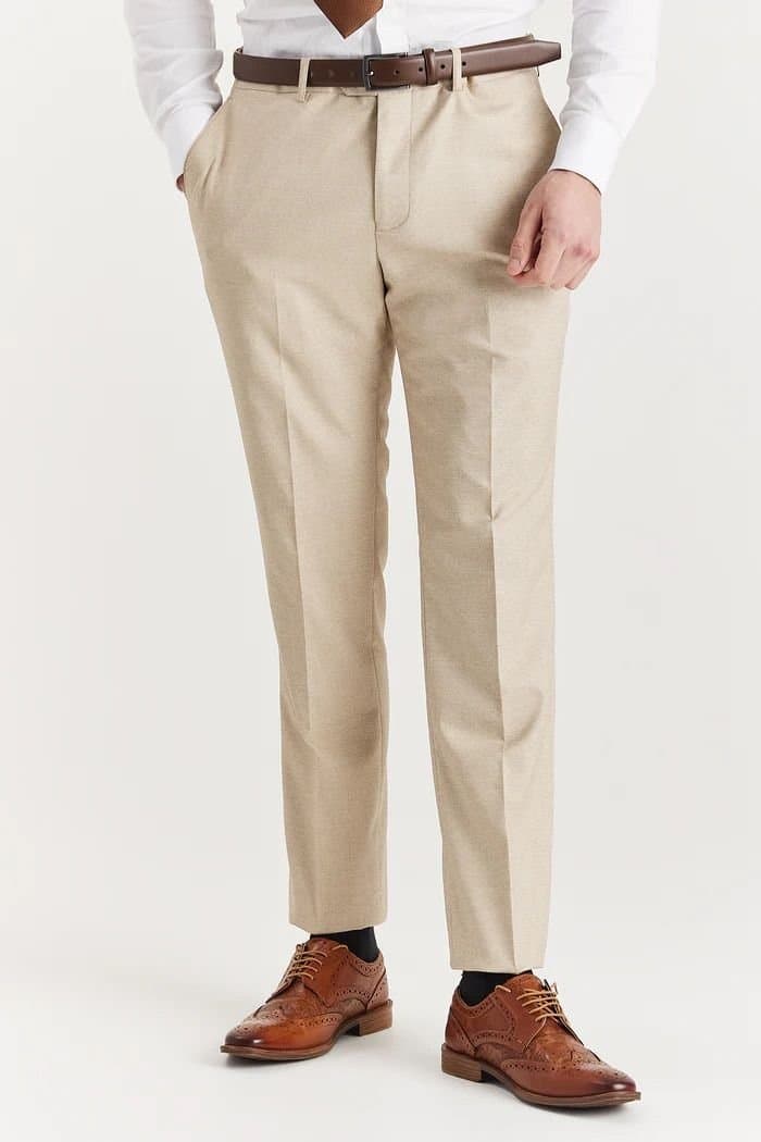 Paul Andrew Paul Andrew Men's Belmont Trousers Wedding Suit Pants in Beige