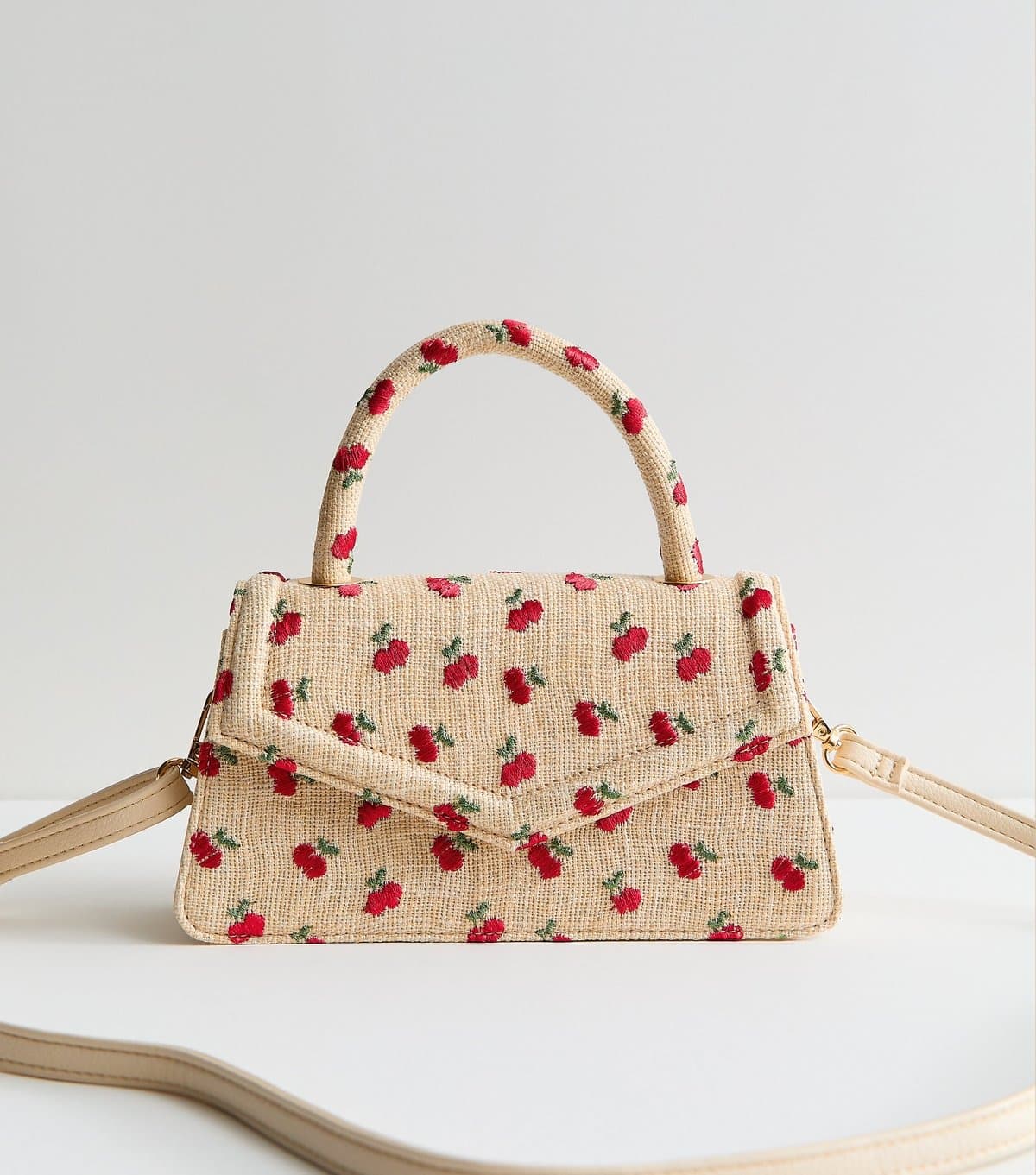 New Look New Look Stone Cherry Embroidered Top Handle Bag