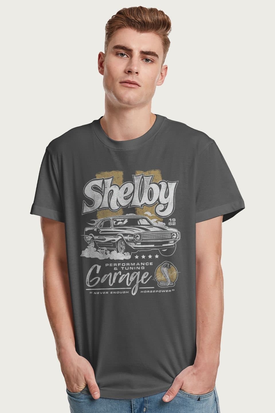 Shelby Shelby Charcoal Cotton Crew Neck T-Shirt