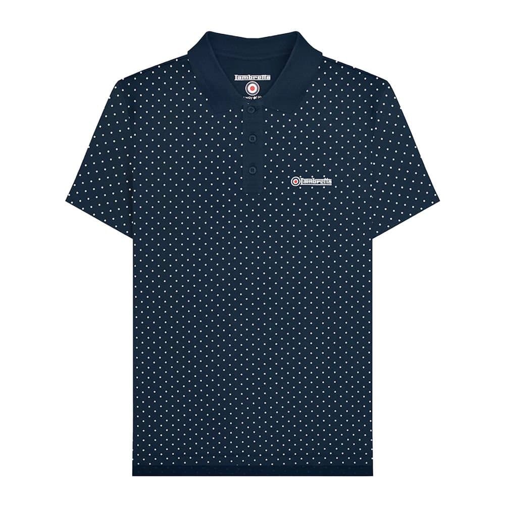 Lambretta Lambretta Men's SS24 Polka Dot Polo Shirt in Navy