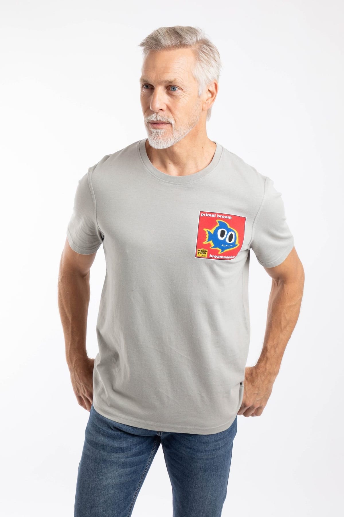 Weird Fish Weird Fish Men's Primal Bream Artist T-Shirt in Light Grey - 1