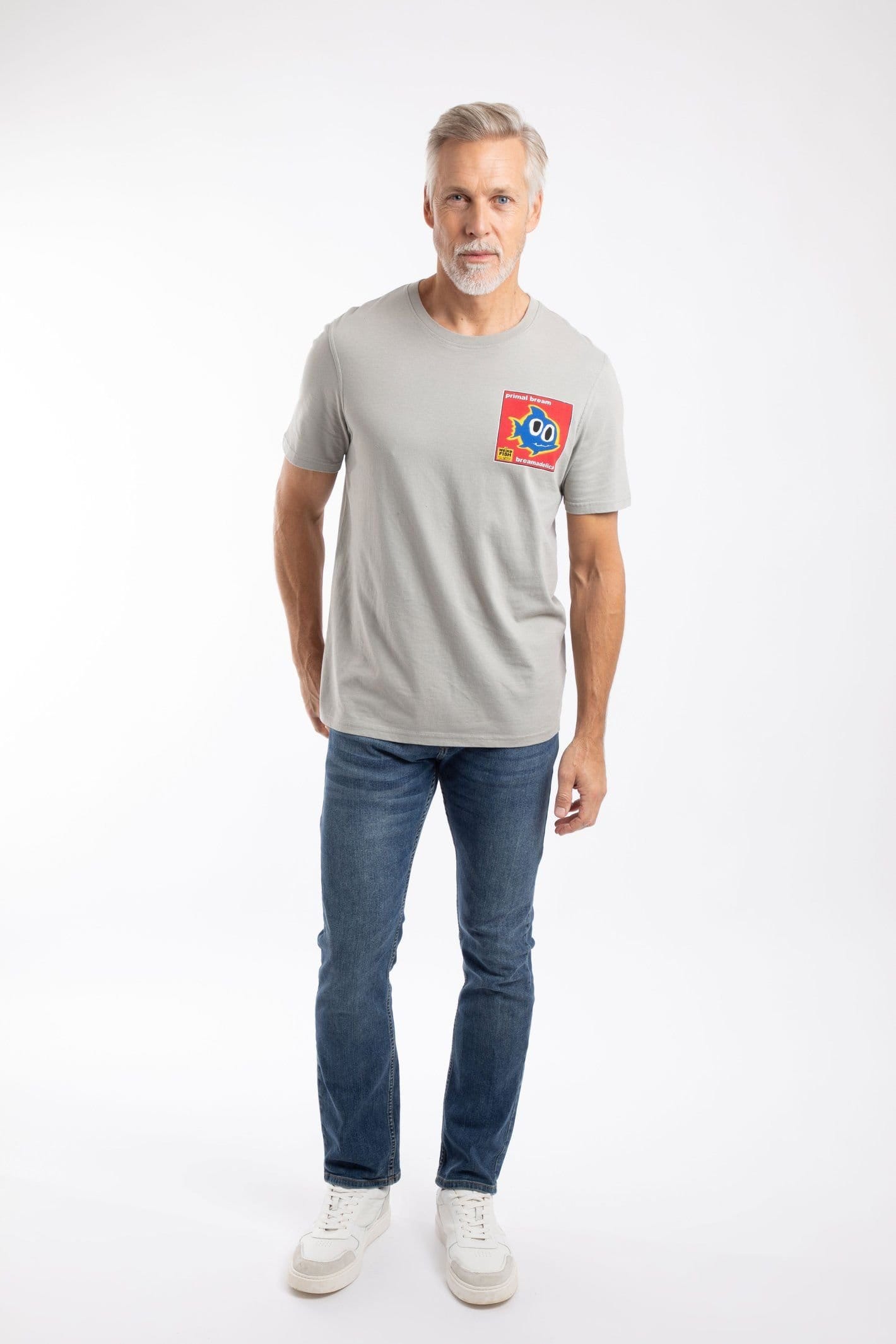 Weird Fish Weird Fish Men's Primal Bream Artist T-Shirt in Light Grey - 4