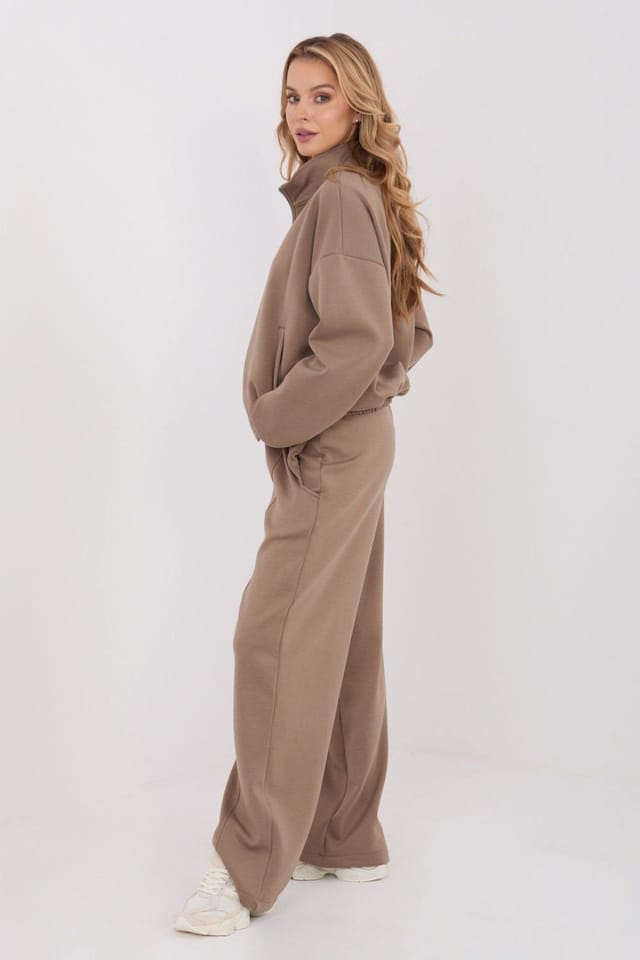 Love Lace Love Lace Women's Casual Wide Leg Sweatpants with Tie Waist in Beige - 3