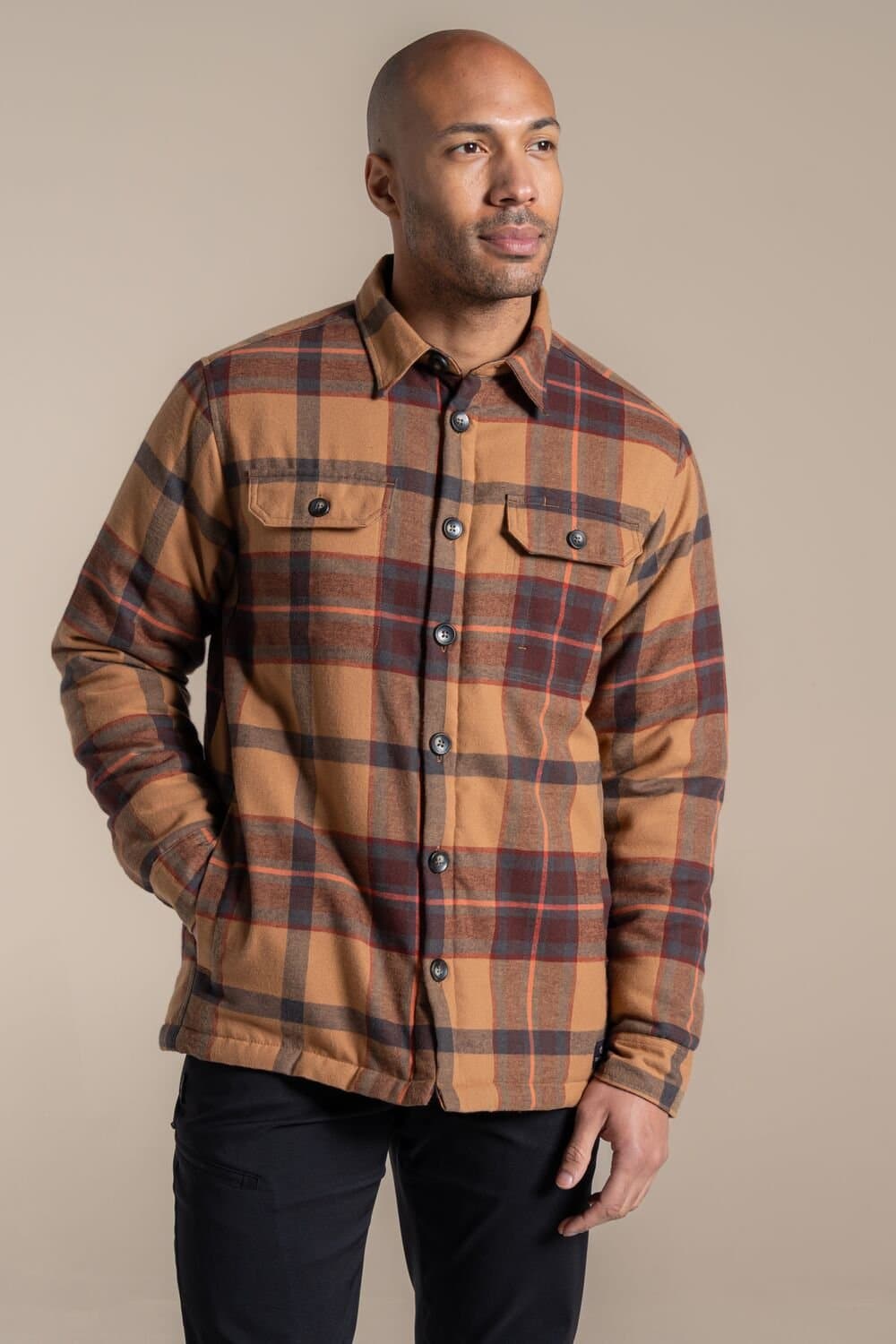 Craghoppers Craghoppers Men's Burnbank Check Insulating Overshirt in Brown