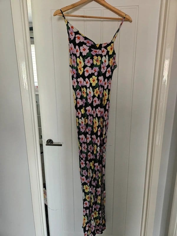 Topshop Floral Satin Cowl Neck Midi/Maxi Dress Size 14