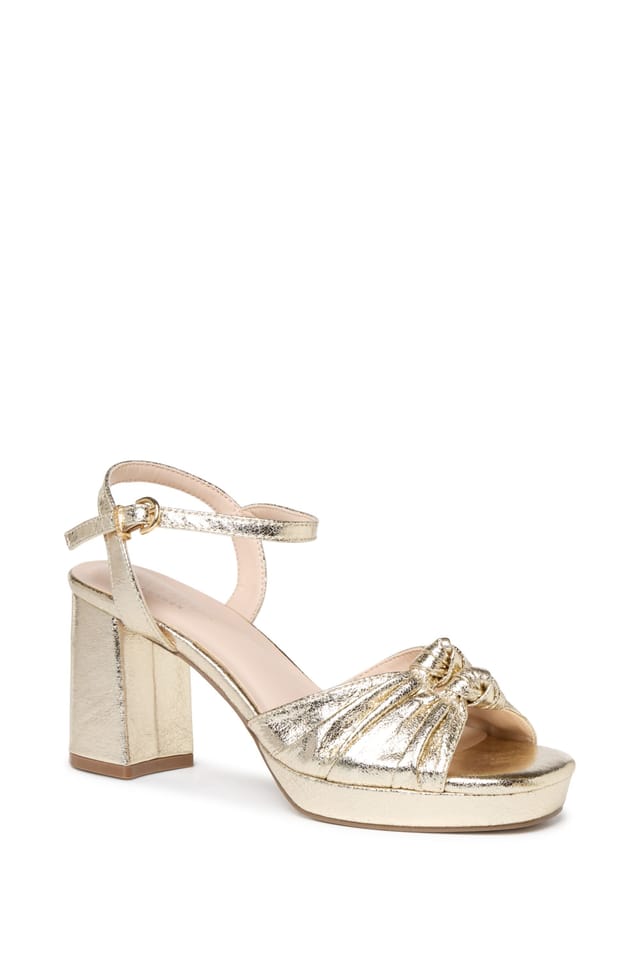 Paradox London Paradox London Women's Liliane' Block Heel Platform Sandals in Gold - 3