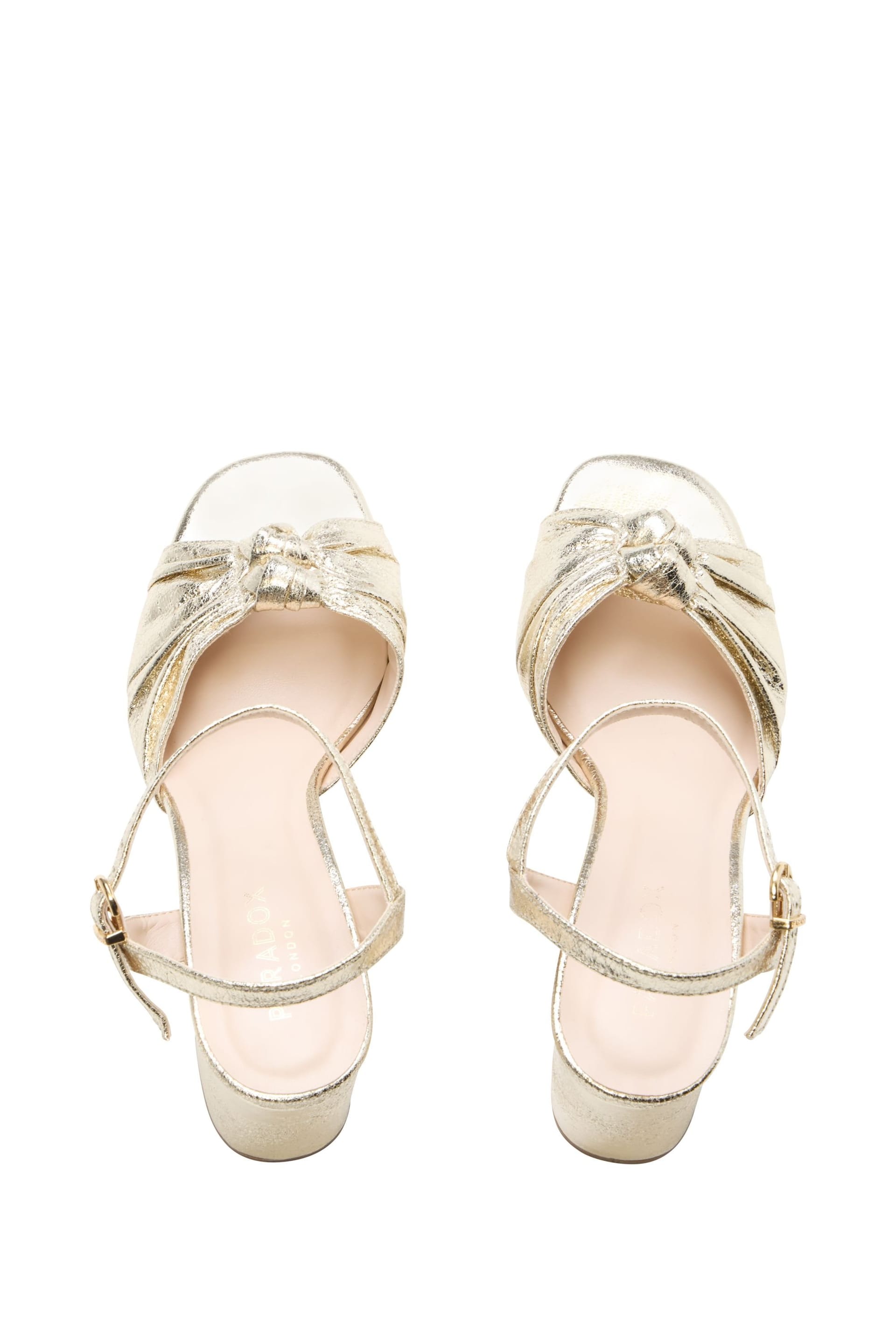 Paradox London Paradox London Women's Liliane' Block Heel Platform Sandals in Gold - 4