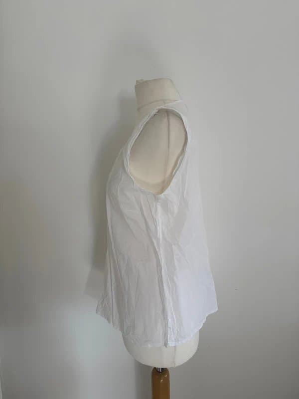 Soon Soon White Cotton Sequin Embroidered Sleeveless Blouse Top Size 12 – Best Fit 10