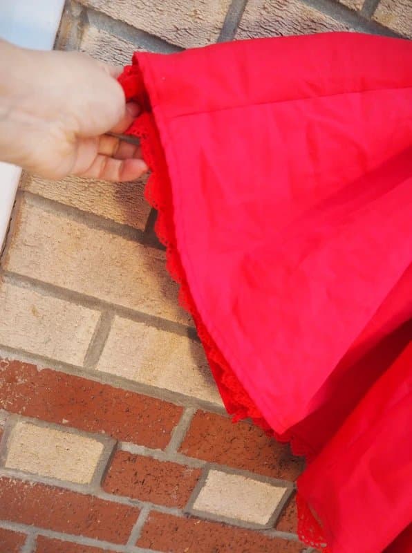 Mika Mika red milkmaid lace trim tulle flippy prom corset party skater dress 12 M