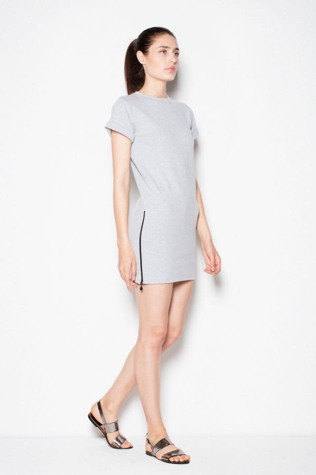 Love Lace Love Lace Women's Sweatshirt Knit Side Zipper Dress in Grey - 2