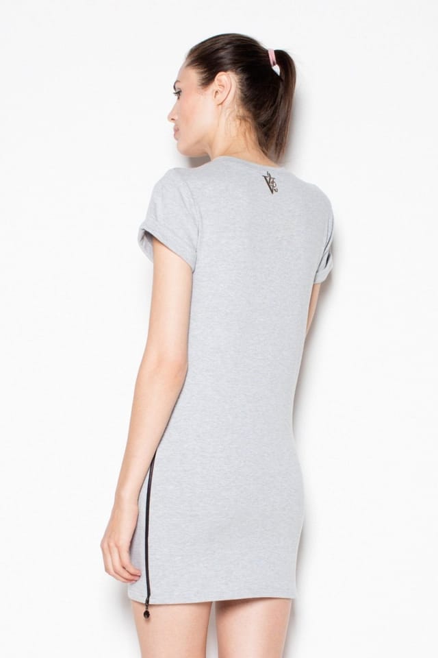 Love Lace Love Lace Women's Sweatshirt Knit Side Zipper Dress in Grey - 3