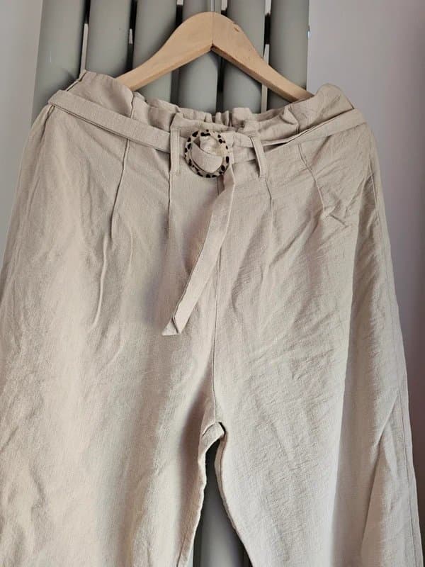 Zara Beige with belt trousers uk size 12 summer light dress