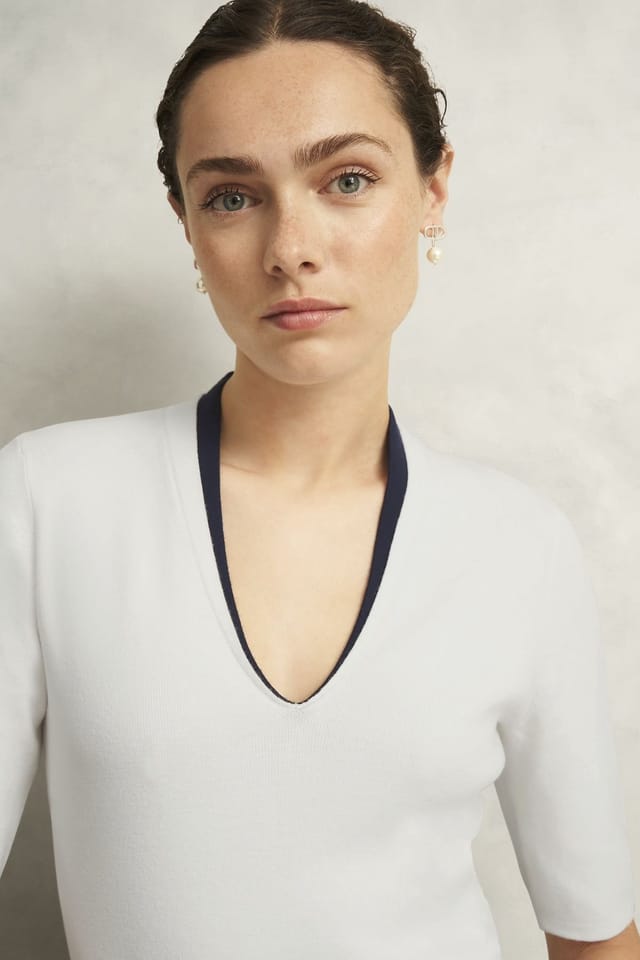 Hobbs London Hobbs London Women's Scarlett Knitted Top in Off-White - 3