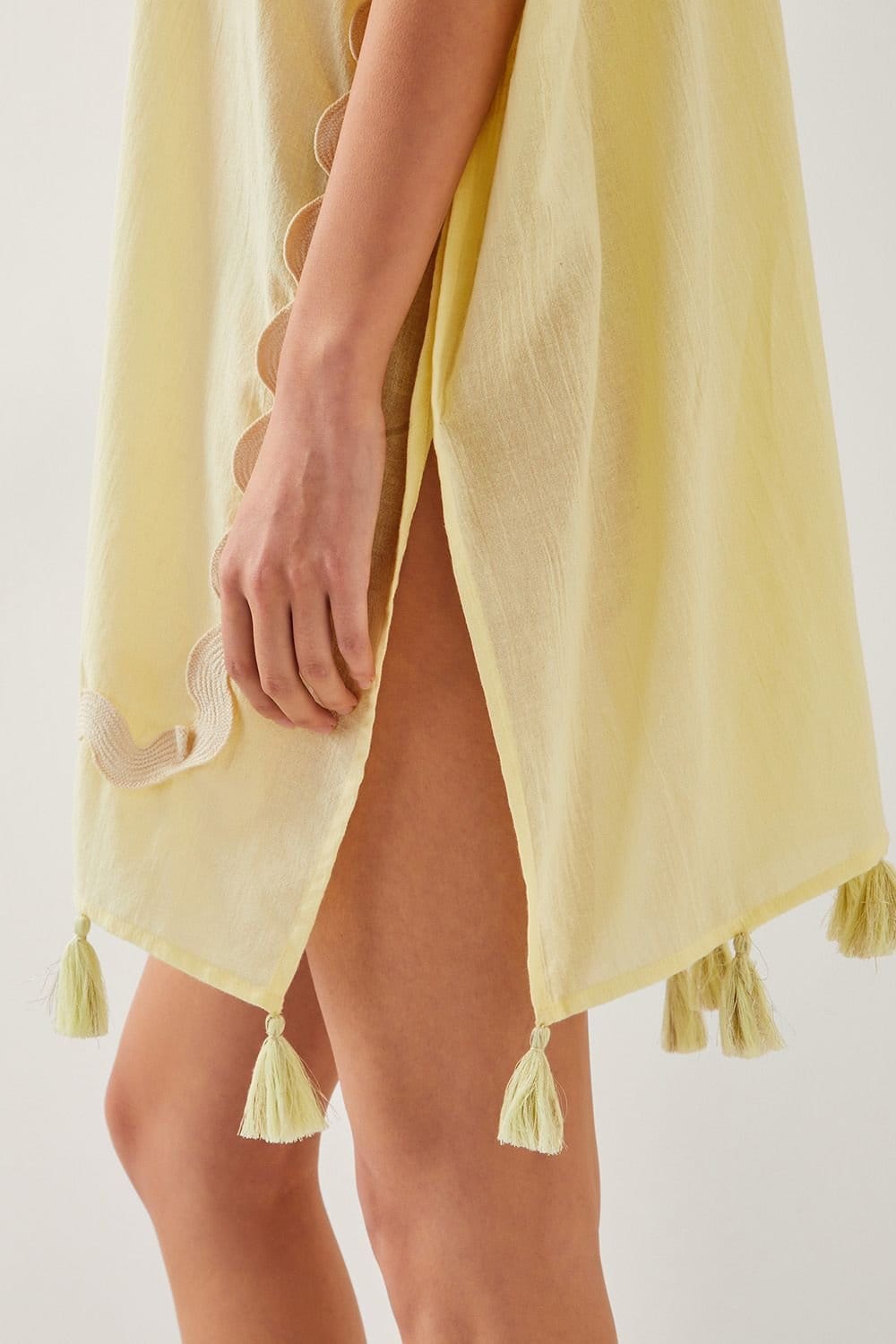 Monsoon Monsoon Women's Suzie Tassel Kaftan Cover Up Yellow - 4