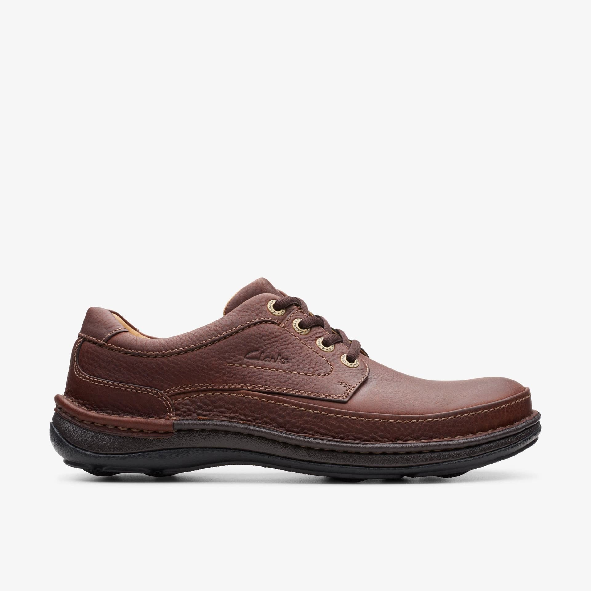 Clarks Clarks Men's Nature Three Mahogany Leather Derby Shoes, Lace Up in Brown